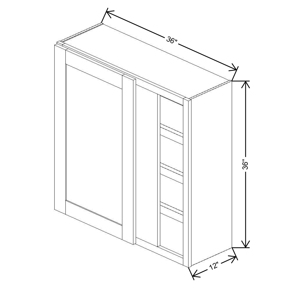 Fabuwood Allure Galaxy Dove 36"W X 36"H  Single Door Blind Wall