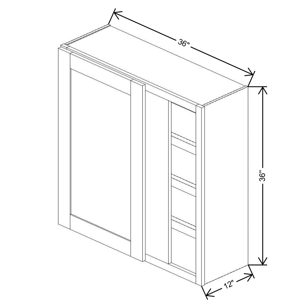 Fabuwood Allure Imperio Nickel 36"W X 36"H  Single Door Blind Wall