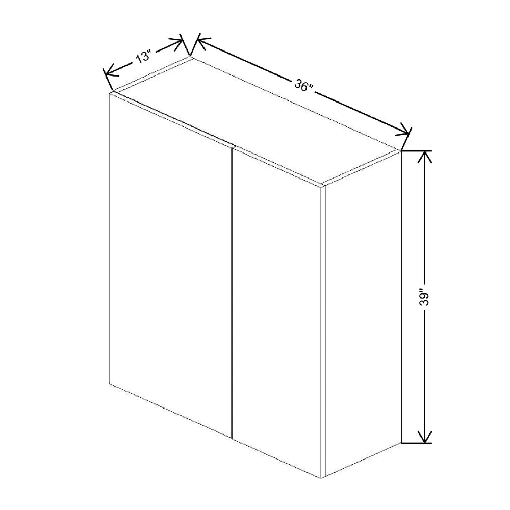 Fabuwood Illume Tuscany Como Ash 2 36" W X 39" H X 12" D Single Door Blind Corner Wall Cabinet