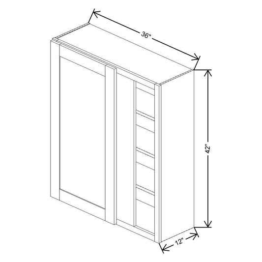 Fabuwood Allure Fusion Timber 36" TO 39" W X 42" H X 12" D Single Door Blind Corner Wall Cabinet