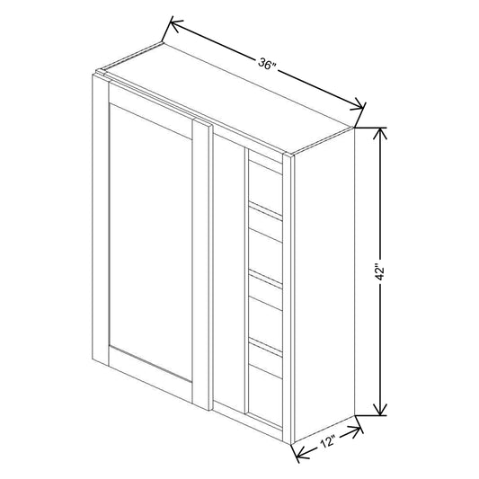 Fabuwood Quest Metro Frost 36"W X 42"H Single Door Blind Wall
