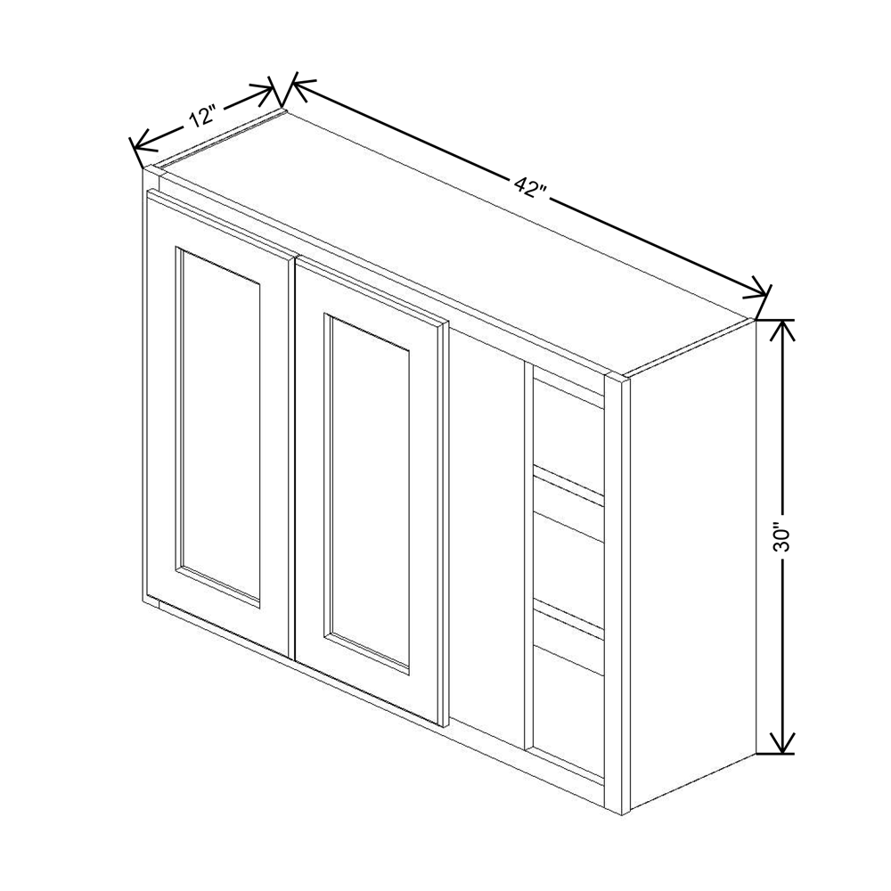 Fabuwood Quest Metro Mist 30"H Double Door Blind Wall