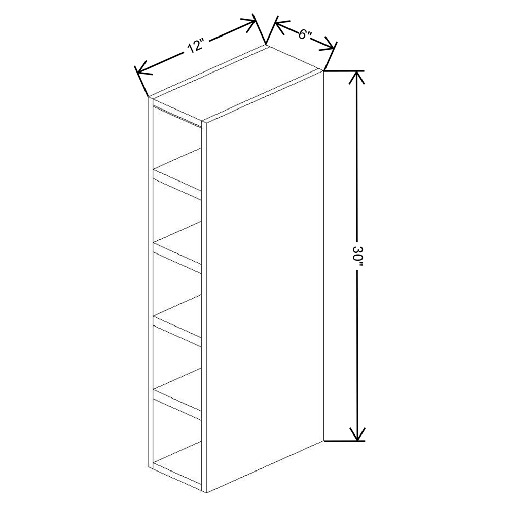 Fabuwood Allure Luna Kona 06"W X30"H Wine Cube Horizontal