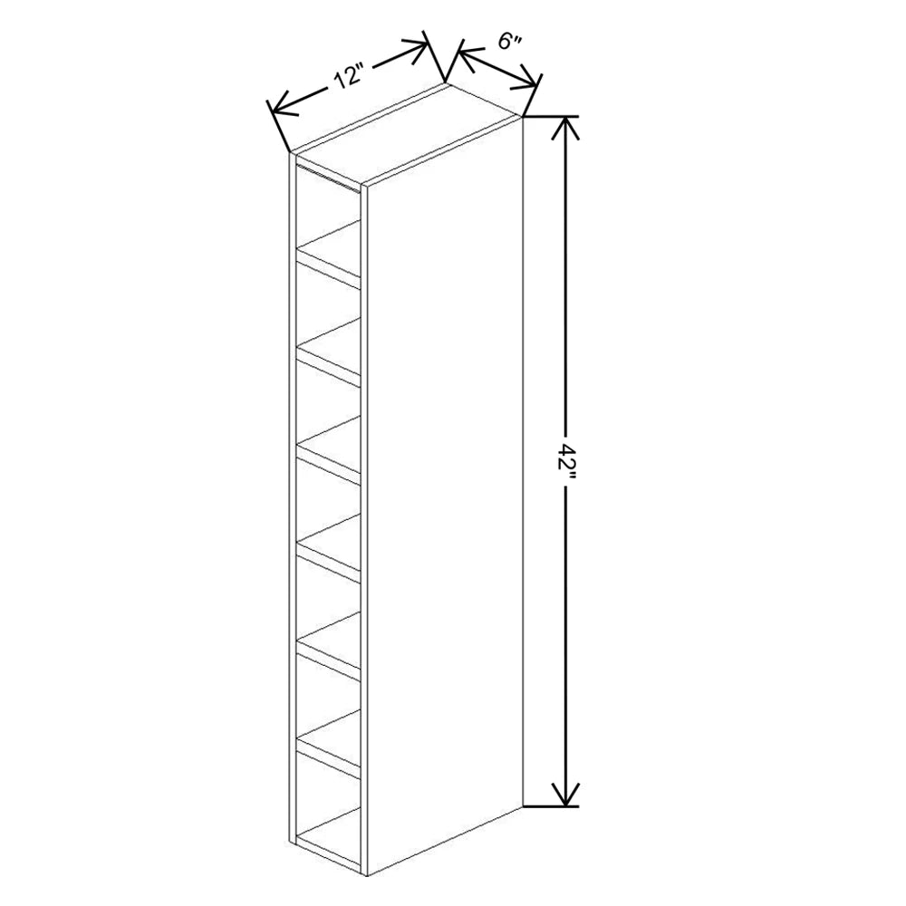 Fabuwood Allure Luna Desert Oak 06" W X 42" H X 12" D Wall Wine Cube
