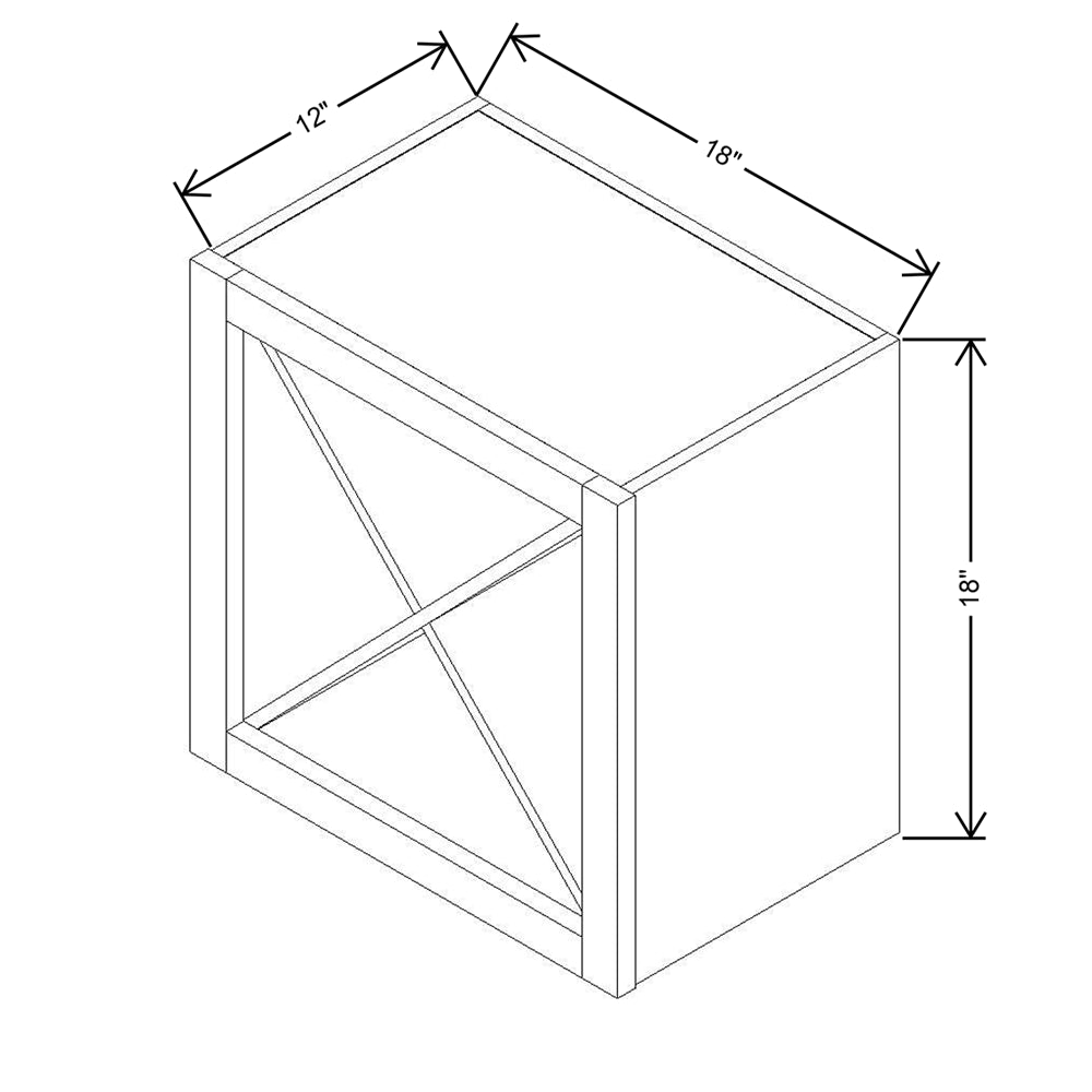 CNC Concord Fashion White 18" W X 18" H Wine Rack Cabinet