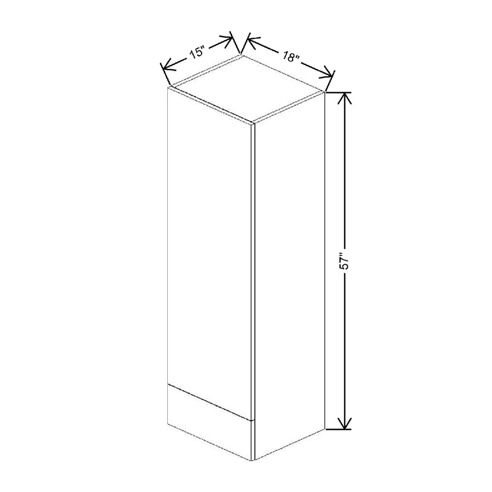 Fabuwood Illume Catalina Carbone Matte 18" W X 57" H X 15" D Wall w/Drawers Cabinet