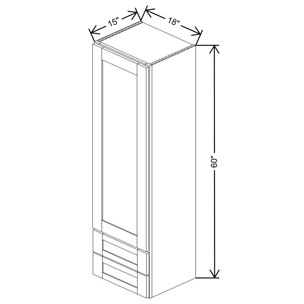 Fabuwood Allure Fusion Dove 18"W x 60"H  Wall w/Drawers