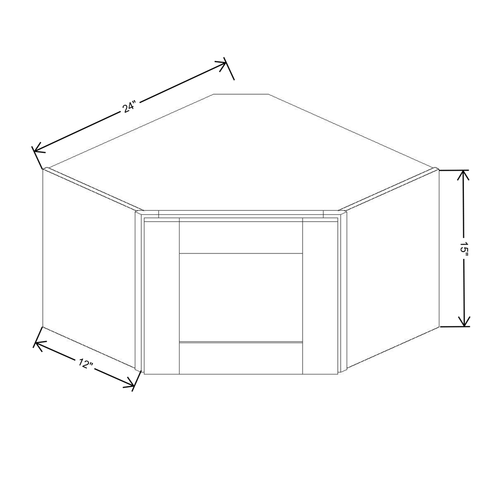 Fabuwood Allure Fusion Dove 24"W X 15"H   Diagonal Corner Wall