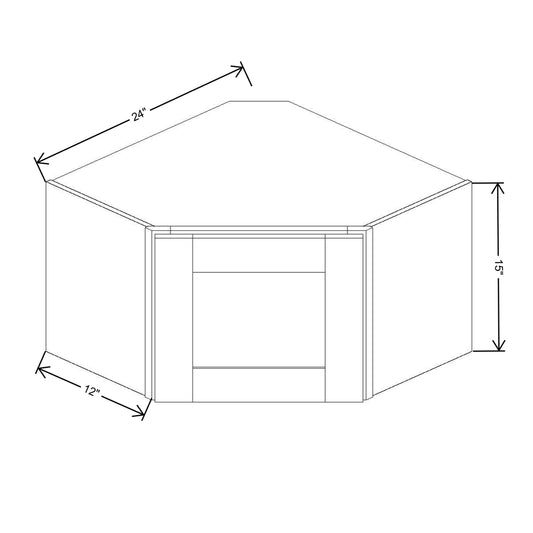 Fabuwood Allure Galaxy Frost 24"W X 15"H   Diagonal Corner Wall