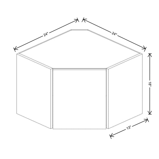 Fabuwood Illume Catalina Bianco Matte 18"H Diagonal Corner Wall