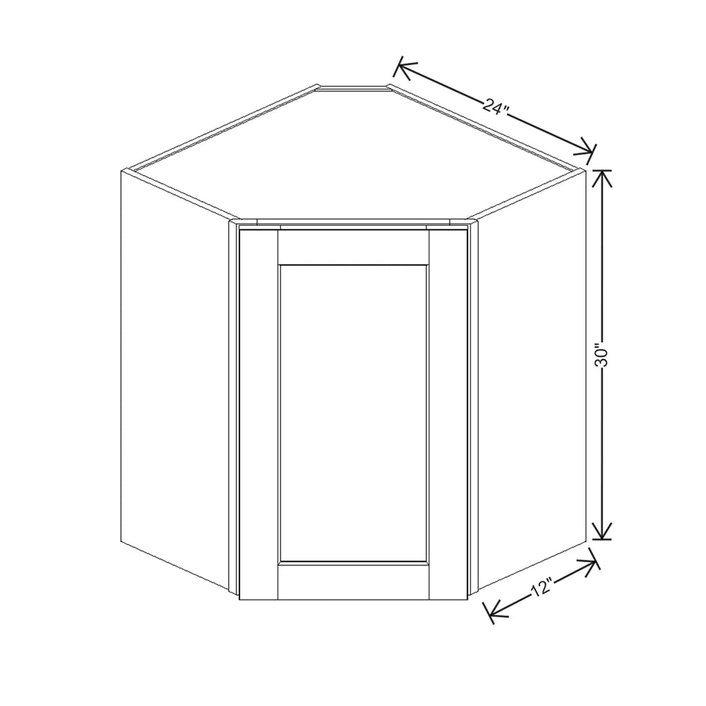 J&K Mocha Glazed K10 Wall Diagonal Cabinet - 24" W x 30" H