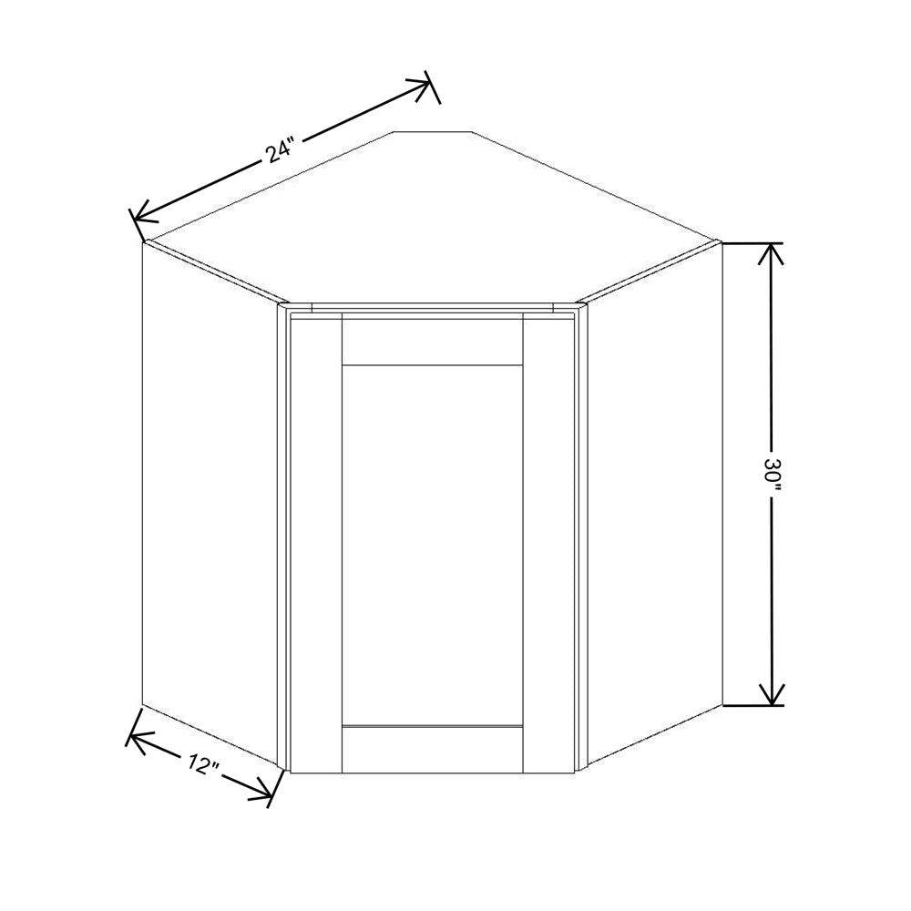 Fabuwood Quest Metro Frost Diagonal Corner Wall 24"W x 30"H Shaker Cabinet