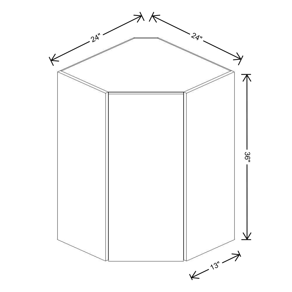 Fabuwood Illume Catalina Bianco Gloss 2 36"H Diagonal Corner Wall