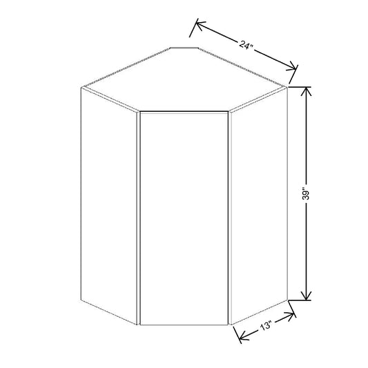 Fabuwood Illume Catalina Nocce 3 24" W X 39" H X 12" D Diagonal Corner Wall Cabinet