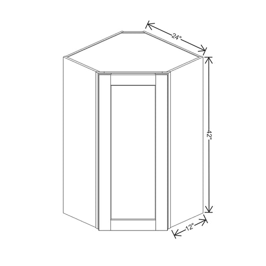 J&K Dove E1 Wall Diagonal Cabinet - 24" W x 42" H