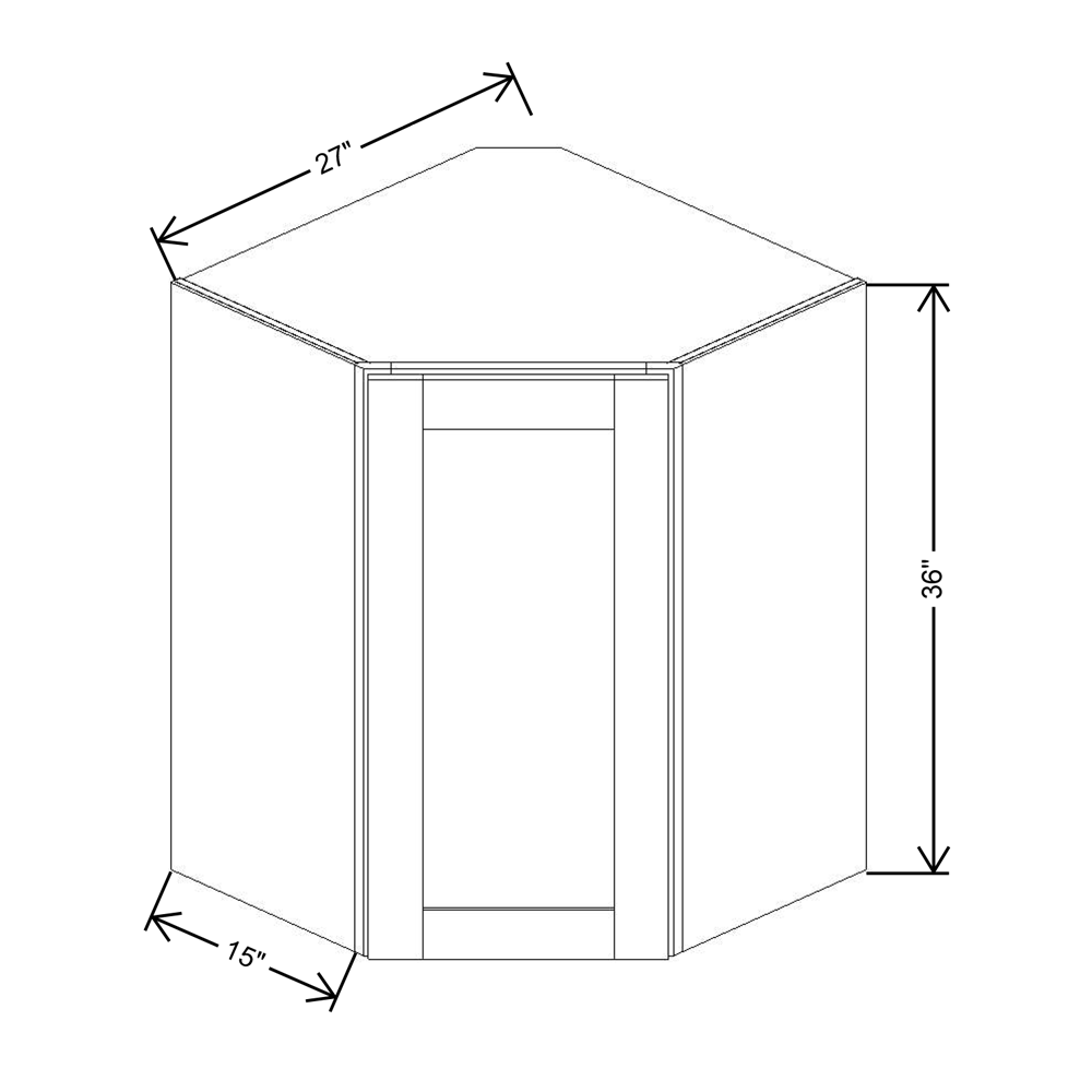 Fabuwood Value Premium Hallmark Frost 27"W x 36"H   Diagonal Corner Wall