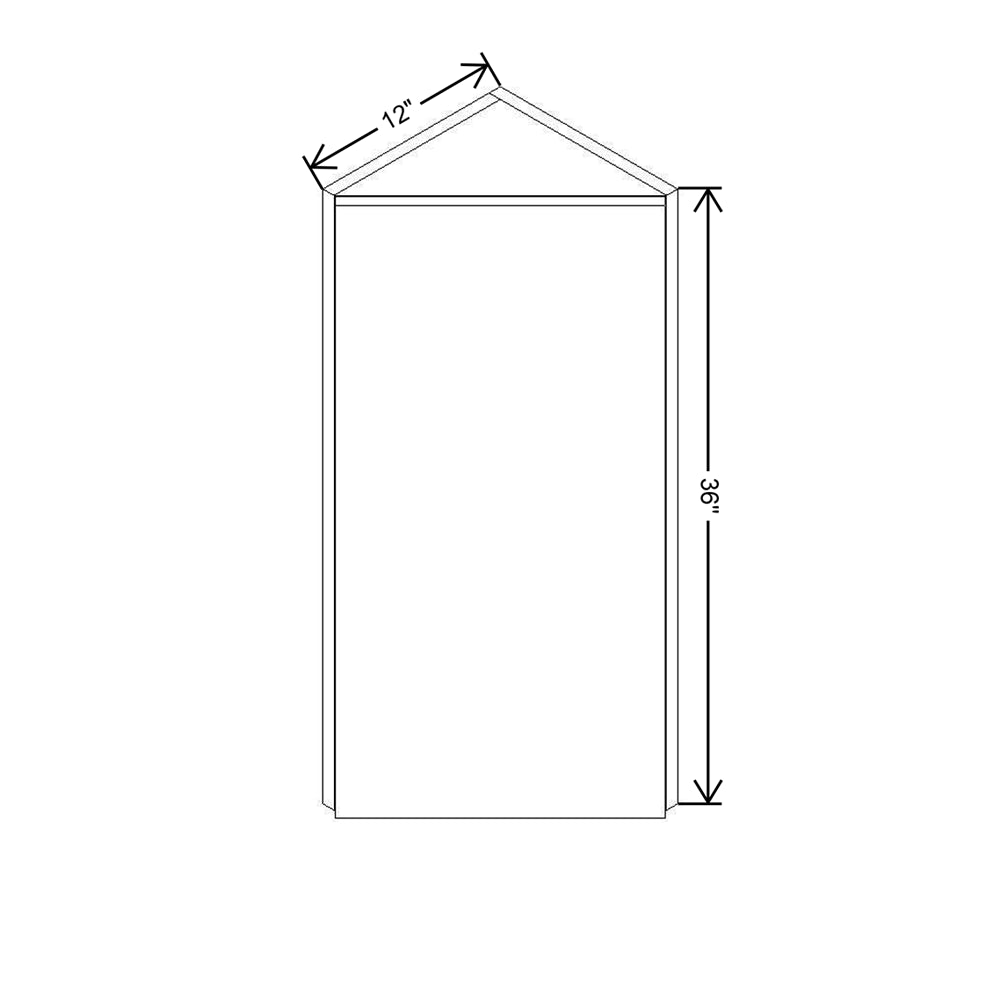 CNC Concord Fashion White 12" W X 36" H Single Door Wall End Cabinet