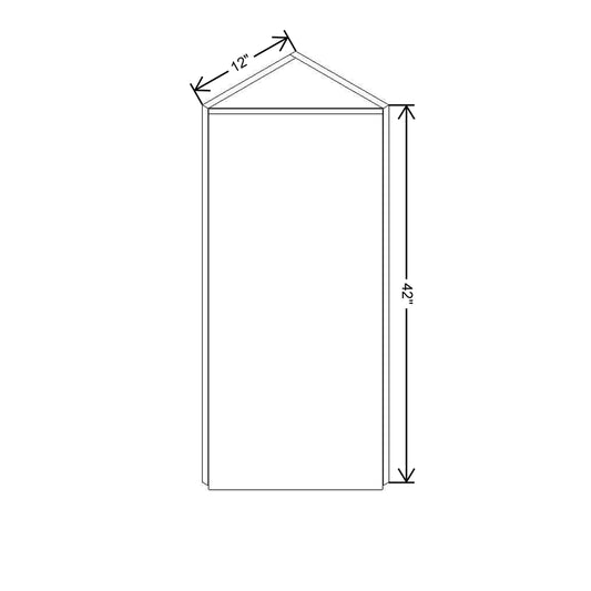 CNC Classic Broadway Graphite 12" W X 42" H Single Door Wall End Cabinet
