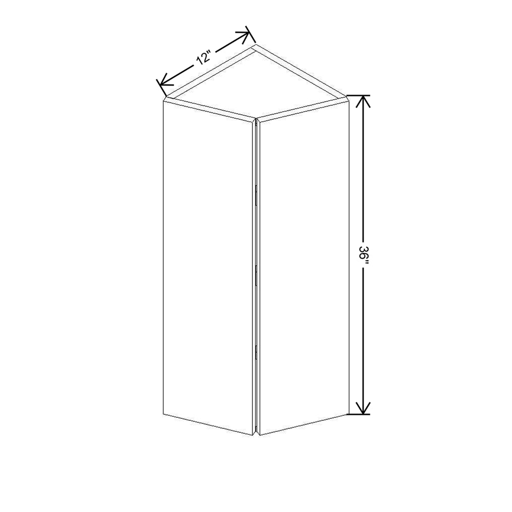 CNC Concord Fashion White 12" W X 36" H Double Door Wall End Cabinet