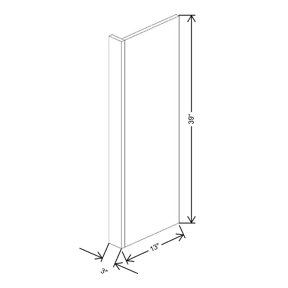 Fabuwood Illume Catalina Bianco Matte 3" W x 39" H x 13 7/8" D Wall End Panel