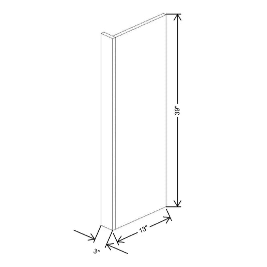 Fabuwood Illume Tuscany Como Ash 2 3" W x 39" H x 13 7/8" D Wall End Panel