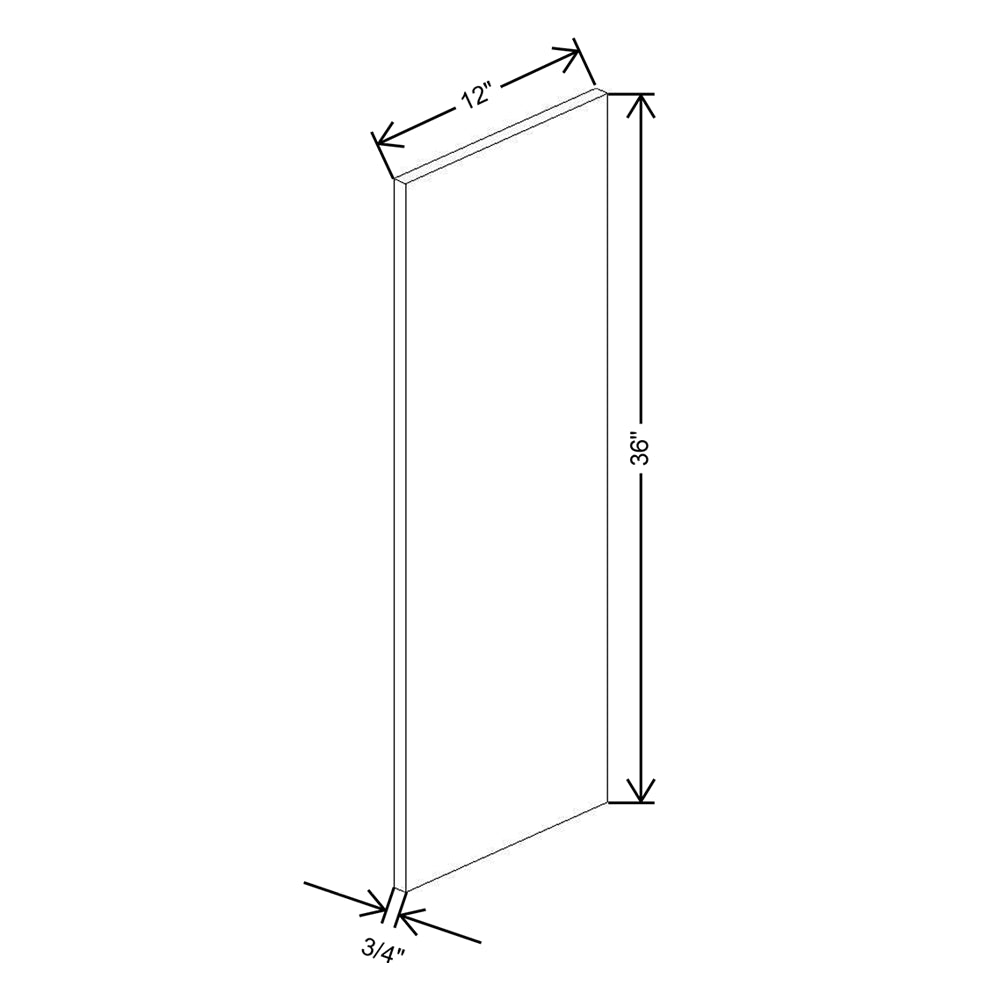 CNC Classic Highland White 3/4" W X 36" H X 13" D End Panel
