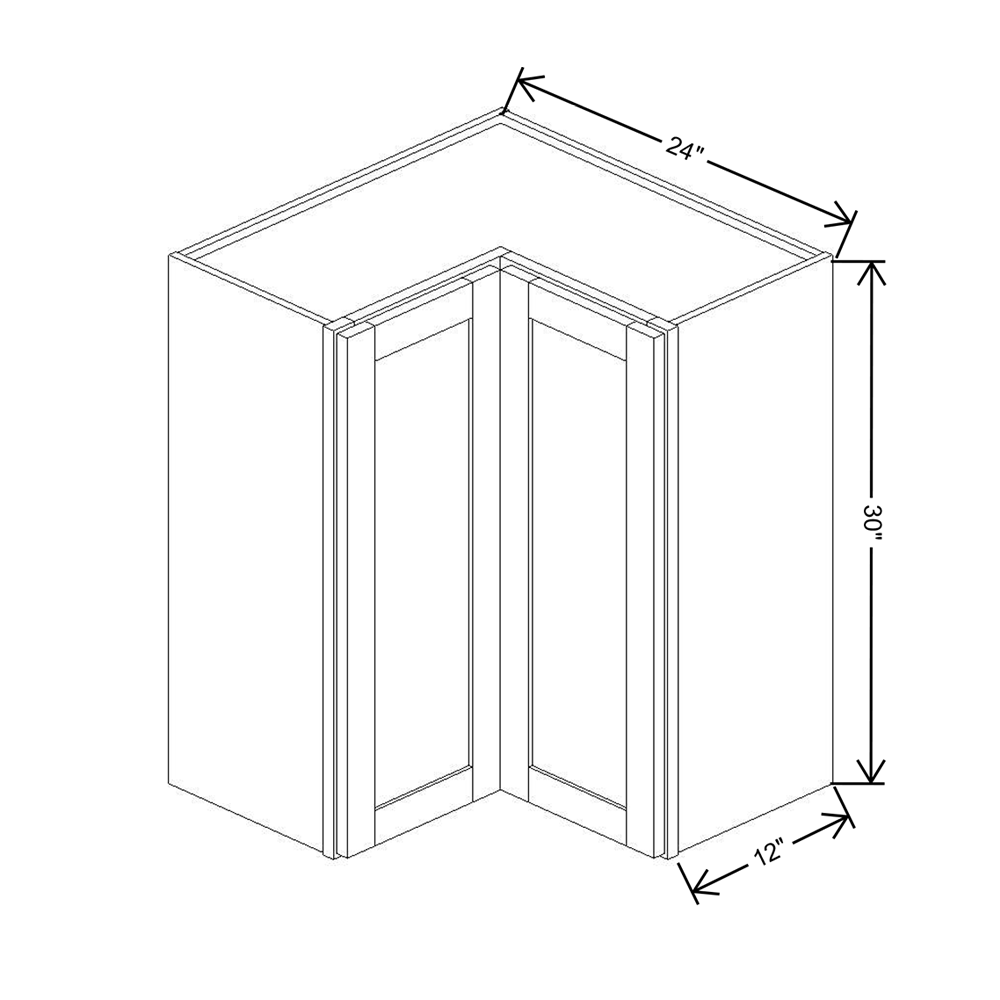 Wolf Classic Dartmouth Honey Stain 24"W X 30"H Wall Easy Reach Corner w/2 Shelves