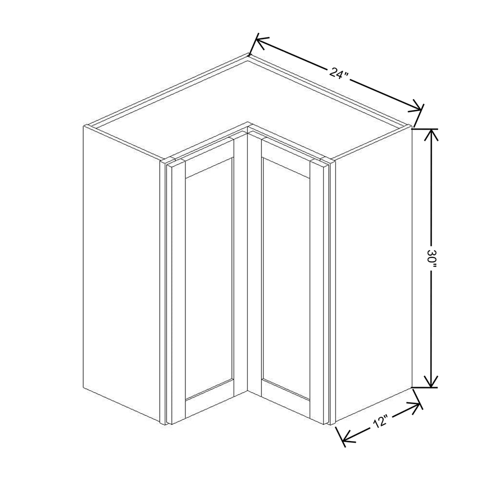 Wolf Classic Dartmouth Brownstone Stain 24"W X 30"H Wall Easy Reach Corner w/2 Shelves