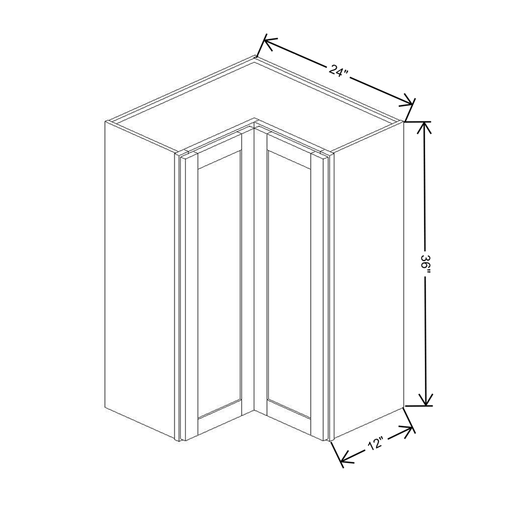 Wolf Classic York White Paint 24"W X 42"H Wall Easy Reach Corner w/2 Shelves