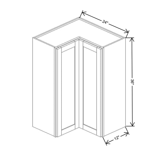 Wolf Classic Berwyn Opal Paint 24"W X 42"H Wall Easy Reach Corner w/2 Shelves