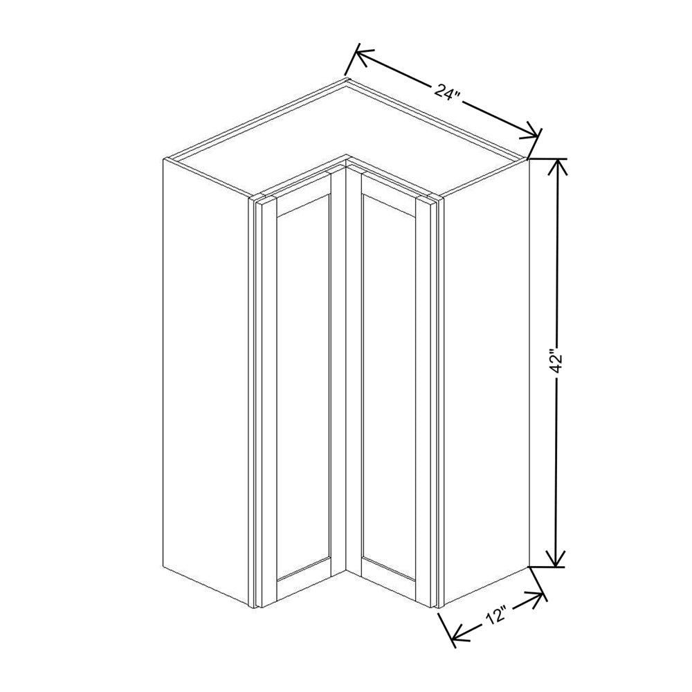 Wolf Classic Dartmouth Brownstone Stain 24"W X 42"H Wall Easy Reach Corner w/2 Shelves