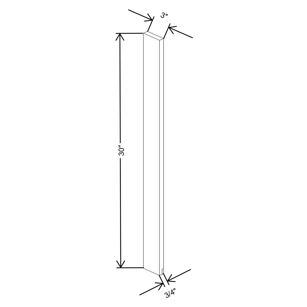 Fabuwood Allure Galaxy Dove 03"W X. 30"H Wall Filler