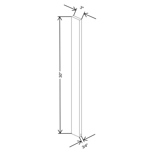 Fabuwood Allure Imperio Nickel 03"W X. 30"H Wall Filler