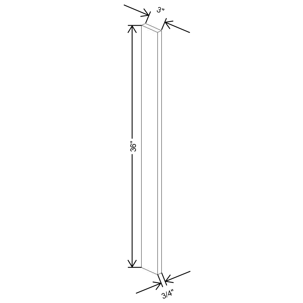 Fabuwood Allure Galaxy Frost 03"W X 36"H Wall Filler