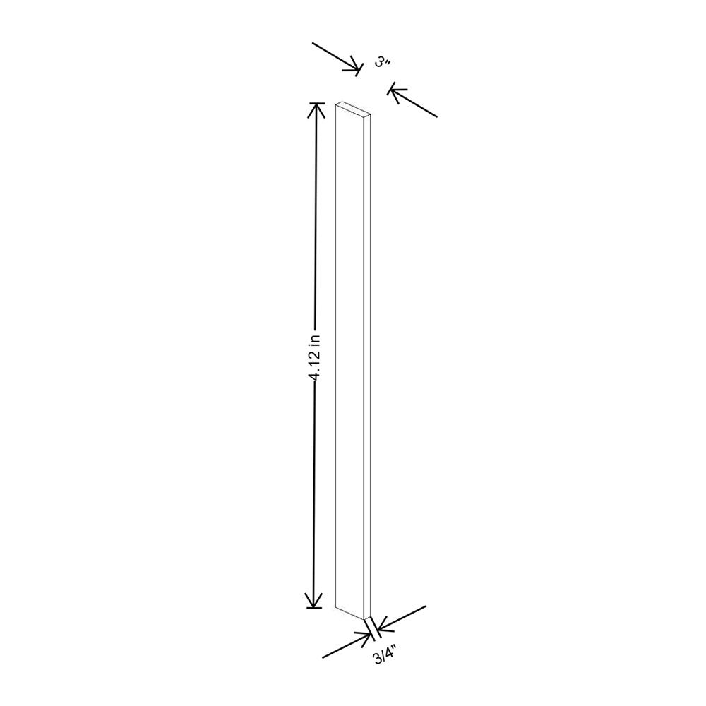 Cubitac Prestige Milan Latte 3"W X 42"H Wall Filler