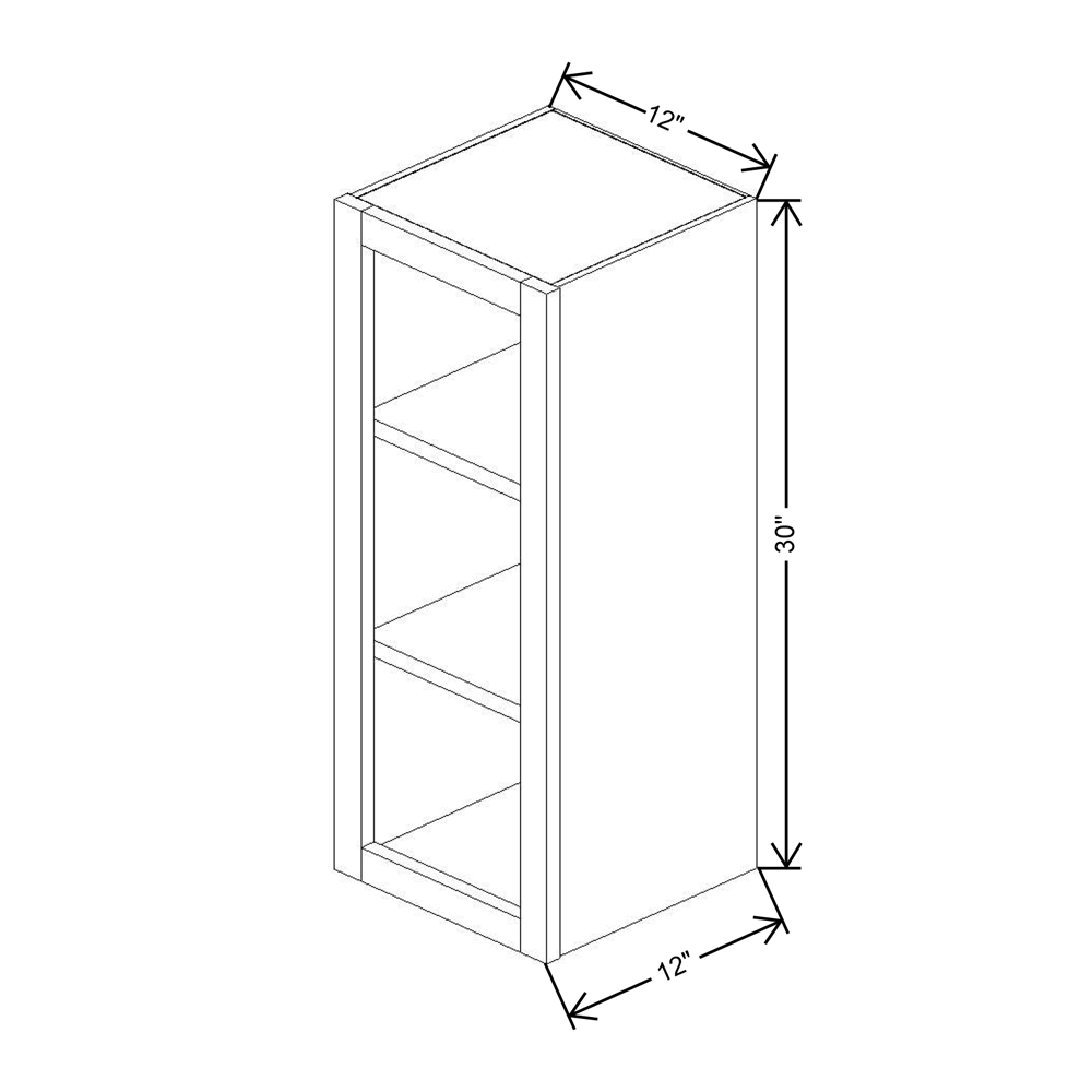 Cubitac Prestige Newport Latte 12"W X 30"H Wall Finished Interior Cabinet