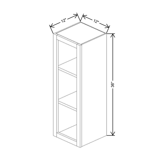 Cubitac Imperial Madison Midnight 12"W X 36"H Finished Interior Wall Cabinet