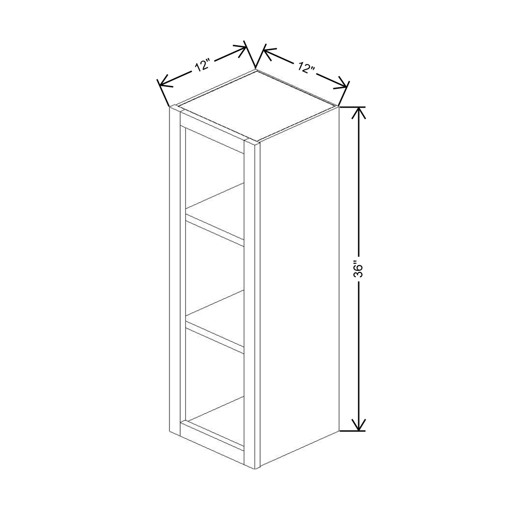 Cubitac Prestige Milan Latte 12"W X 42"H Wall Finished Interior Cabinet