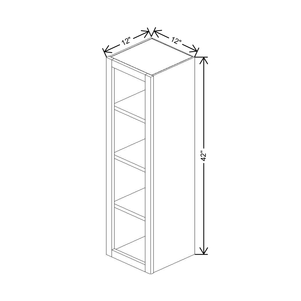 Cubitac Imperial Madison Midnight 12"W X 42"H Finished Interior Wall Cabinet