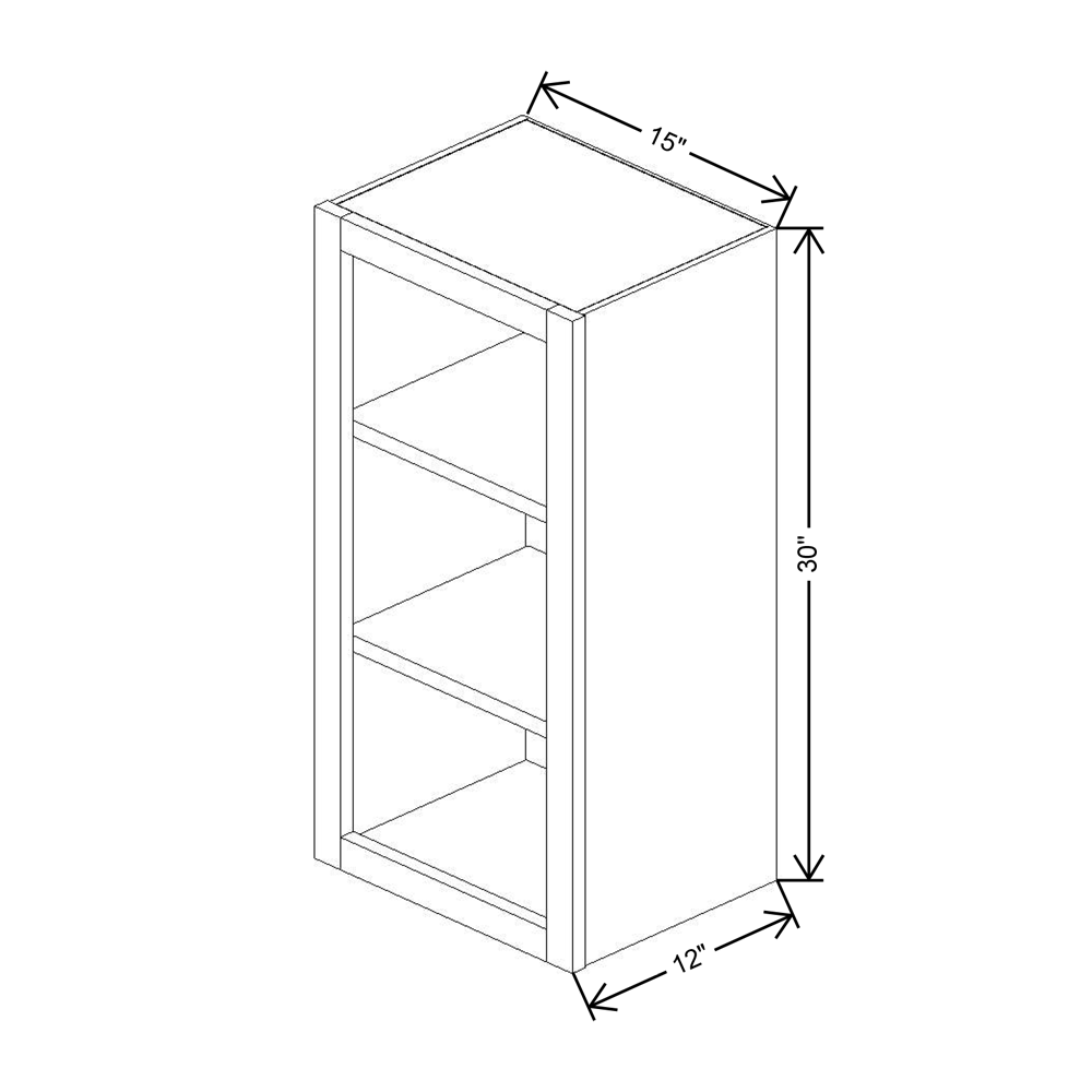 Cubitac Imperial Madison Dusk Wall 15"W X 30"H Finished Interior Cabinet