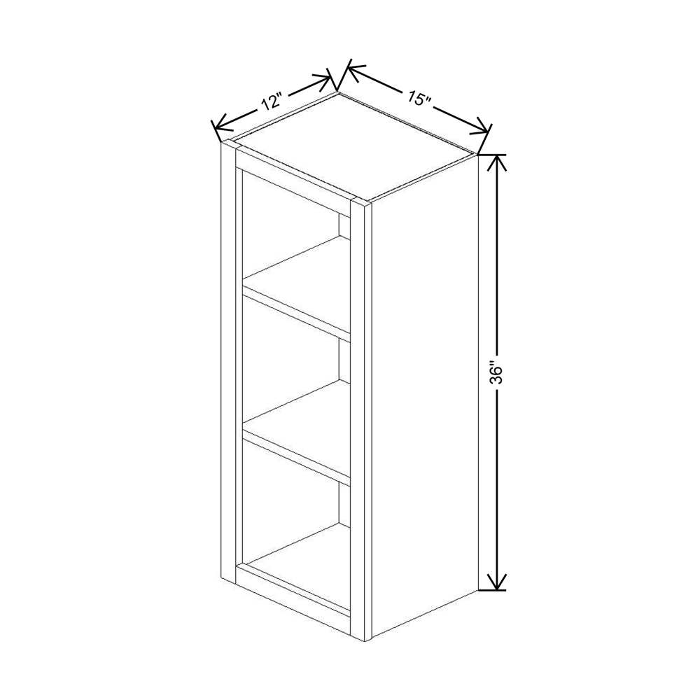 Cubitac Imperial Madison Midnight 15"W X 36"H Finished Interior Wall Cabinet