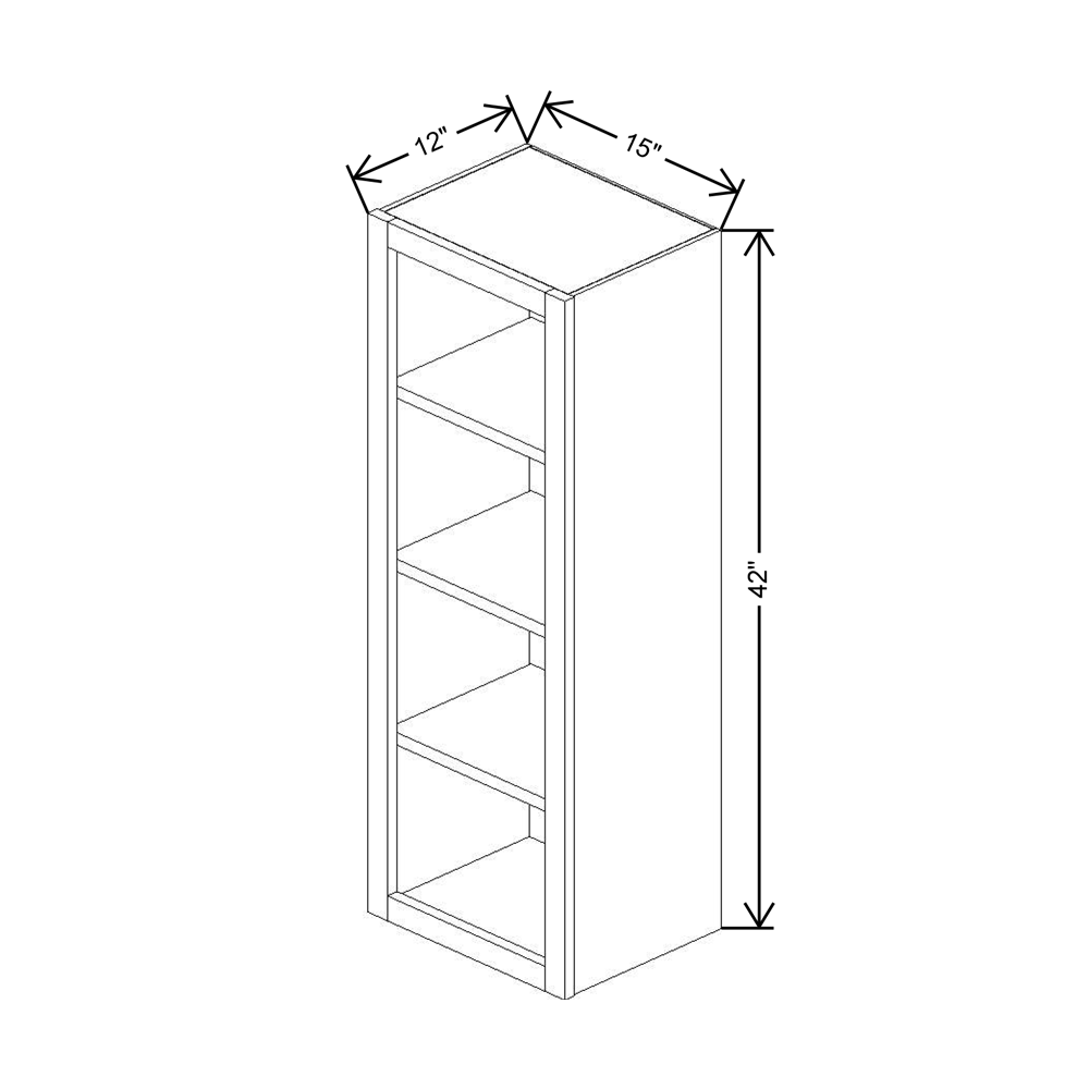 Cubitac Imperial Madison Midnight 15"W X 42"H Finished Interior Wall Cabinet