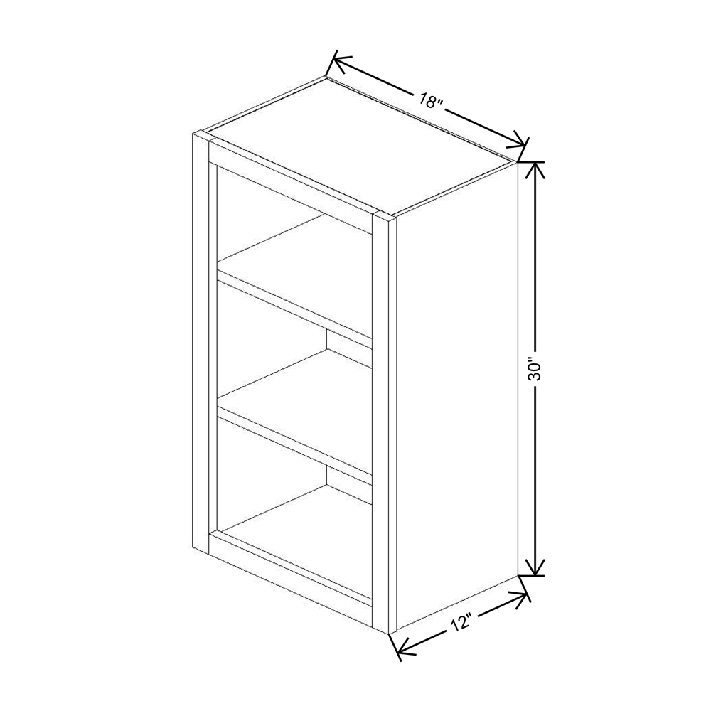 Cubitac Imperial Bergen Latte Wall 18"W X 30"H Finished Interior Cabinet