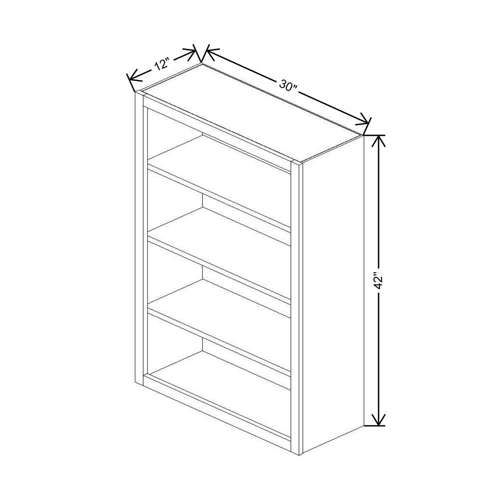 Cubitac Imperial Madison Midnight 30"W X 42"H Finished Interior Wall Cabinet