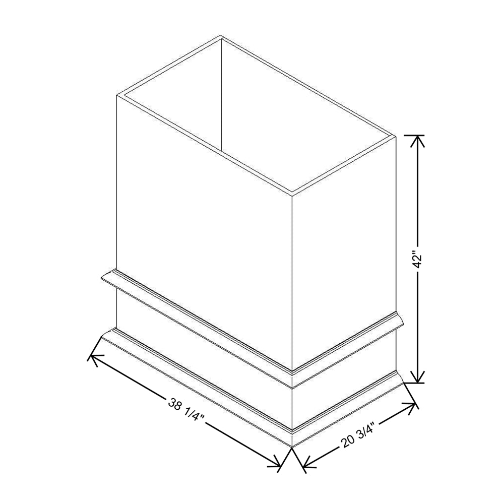 CNC Concord Fashion White 36" W Boxed Wood Hood
