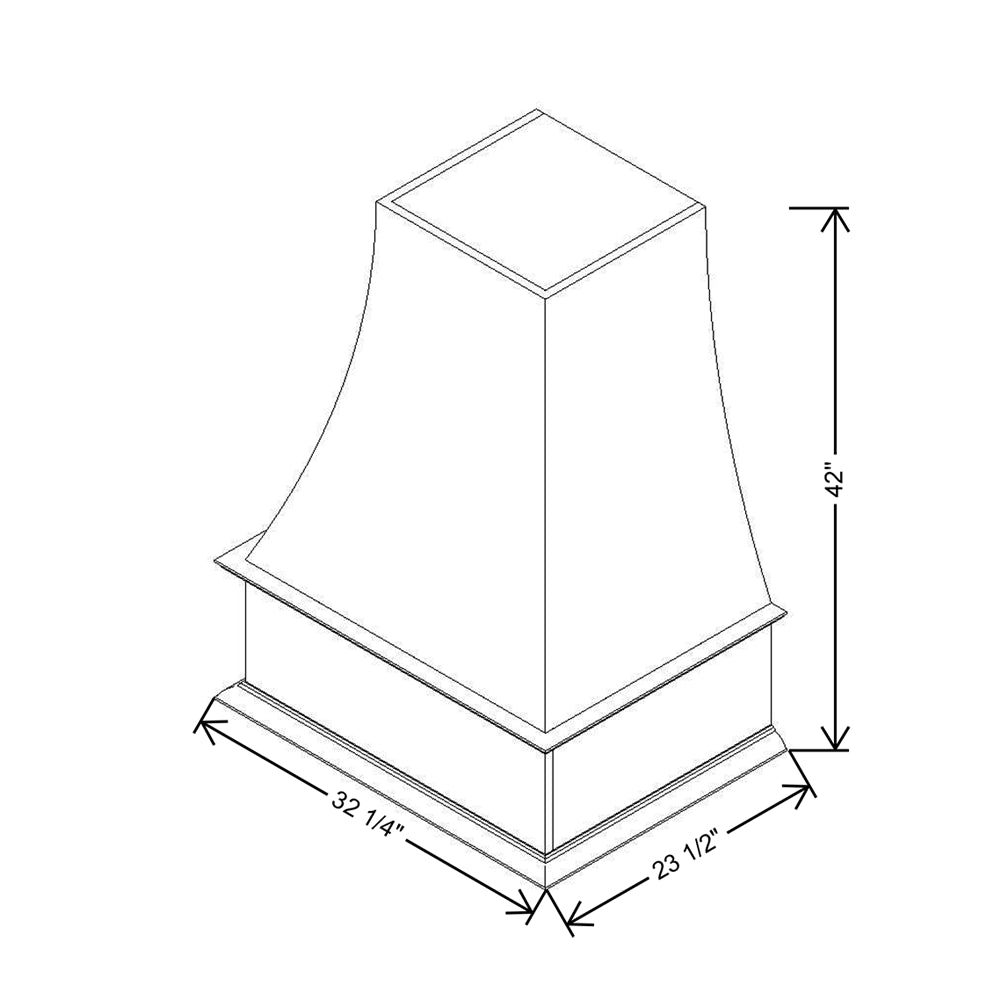 CNC Concord Richmond Stone 30" W Coved Wood Hood