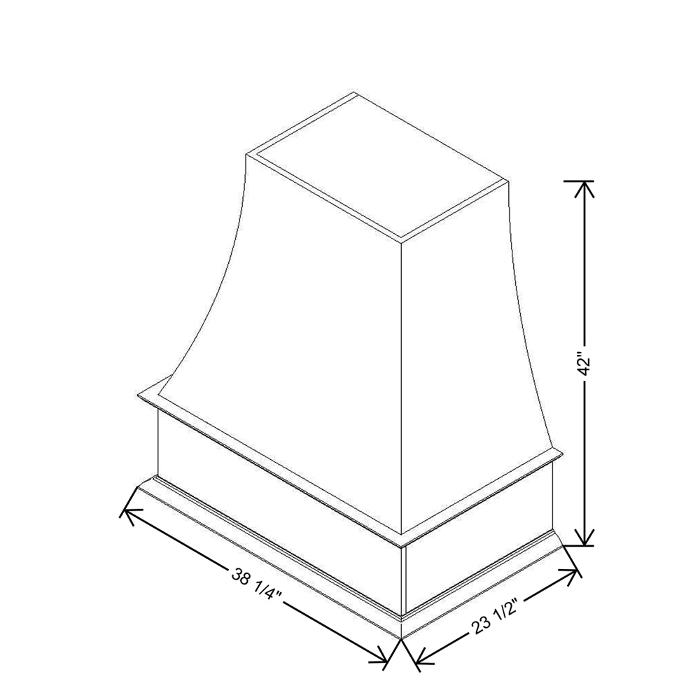 CNC Concord Elegant Dove 36" W Coved Wood Hood