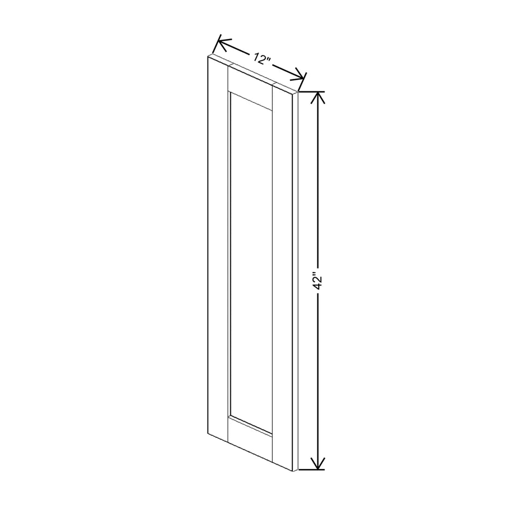 J&K White Shaker S8 Dummy Insert Door Panel 12" W x 42" H