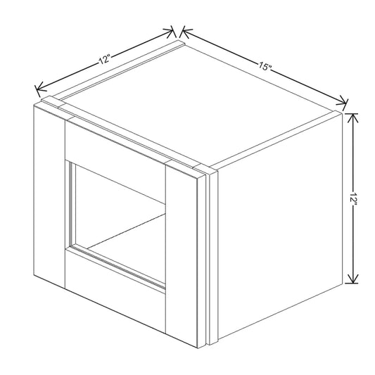 J&K Pure B5 Wall Glass Cabinet - 15" W x 12" H (No Glass Insert)