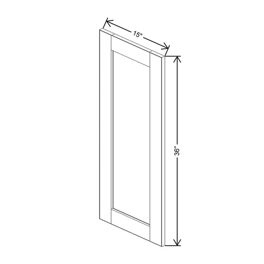 J&K White Shaker S8 Dummy Insert Door Panel 15" W x 36" H